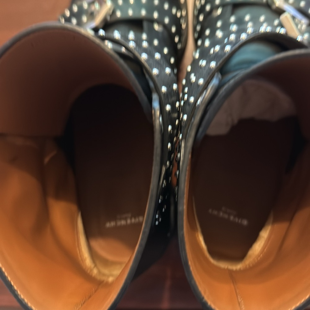 Givenchy Black Ankle Boots with Silver Buckles - Picture 6 of 8